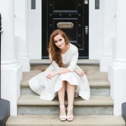 Harriet Wilde Wedding Shoes | High Heel*Arabella Block Satin Platform Sandals Ivory
