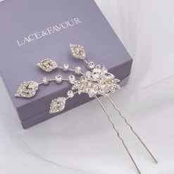 Twilight Designs Prom Hair Clips & Combs | Vintage Headpieces*Hattie Vintage Inspired Crystal Hair Pin Silver