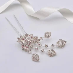 Twilight Designs Prom Hair Clips & Combs | Vintage Headpieces*Hattie Vintage Inspired Crystal Hair Pin Silver