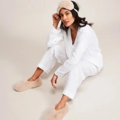 Helen Moore Honeymoon Gifts | Bridesmaid Gifts*Faux Fur Eye Mask Beige