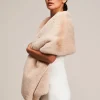 Helen Moore Faux Fur Jackets, Capes And Shawls | Wedding Capes & Wraps*Long Faux Fur Stole | Lace & Favour Beige