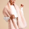 Helen Moore Faux Fur Jackets, Capes And Shawls | Wedding Capes & Wraps*Long Faux Fur Stole | Lace & Favour Blush