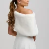 Helen Moore Faux Fur Jackets, Capes And Shawls | Wedding Capes & Wraps*Faux Fur Wedding Wrap | Lace & Favour Ivory