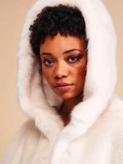 Helen Moore Faux Fur Jackets, Capes And Shawls | Wedding Capes & Wraps*Faux Fur Short Hooded Bridal Cape Ivory