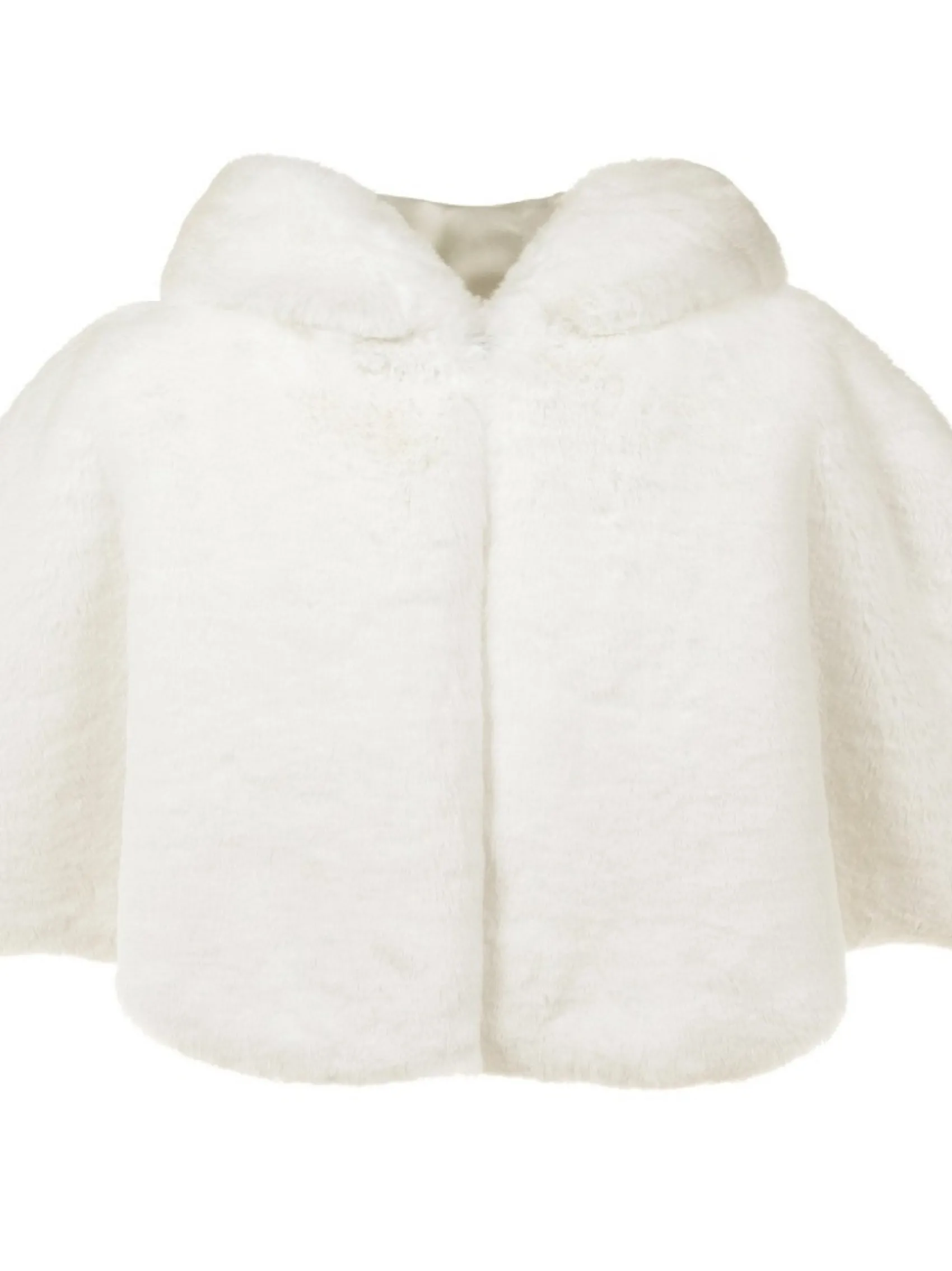 Helen Moore Faux Fur Jackets, Capes And Shawls | Wedding Capes & Wraps*Faux Fur Short Hooded Bridal Cape Ivory