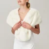 Helen Moore Faux Fur Jackets, Capes And Shawls | Wedding Capes & Wraps*Vintage Faux Fur Bridal Shawl Ivory