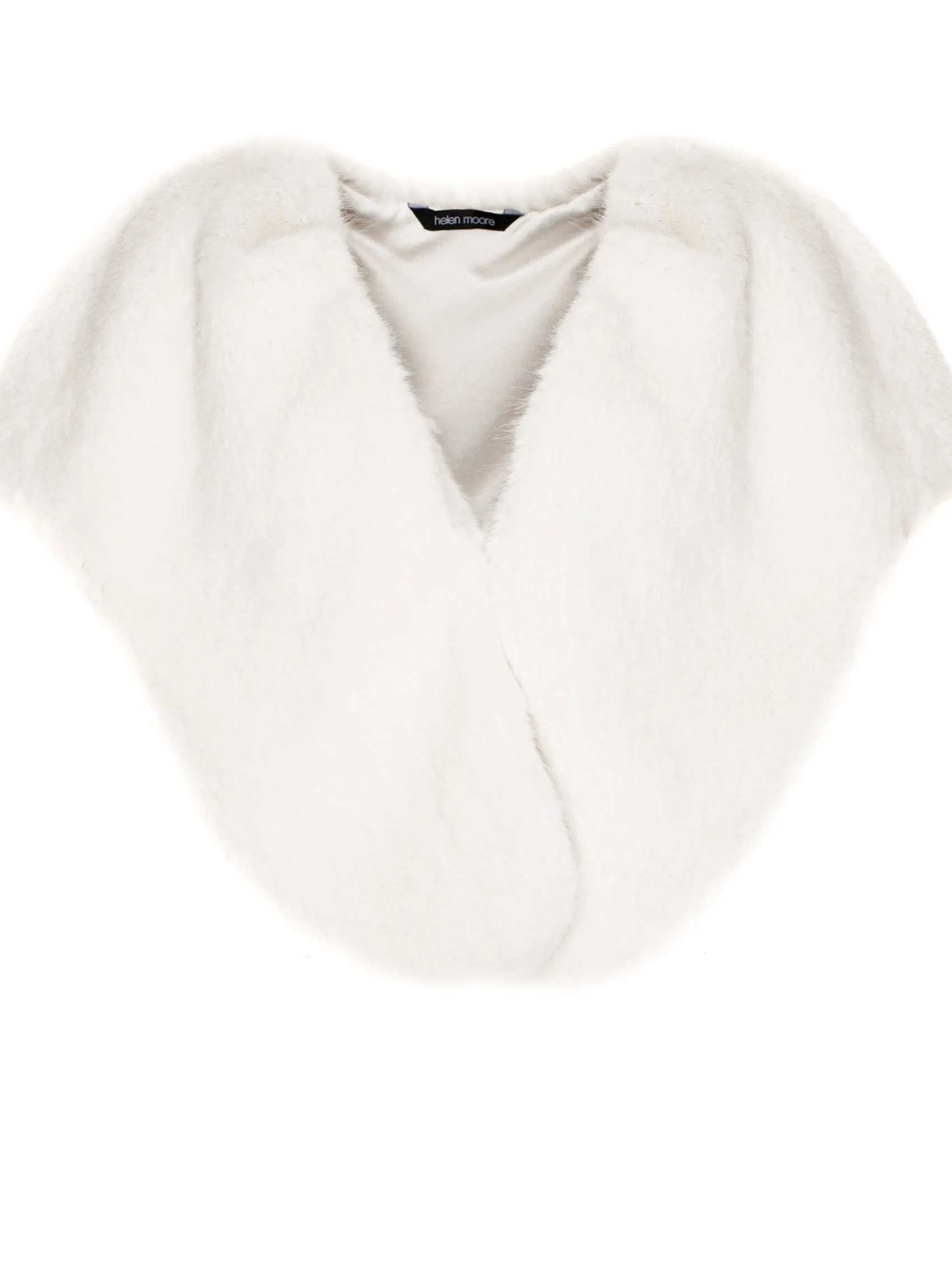 Helen Moore Faux Fur Jackets, Capes And Shawls | Wedding Capes & Wraps*Vintage Faux Fur Bridal Shawl Ivory