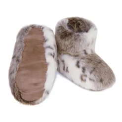 Helen Moore Honeymoon Gifts | Bride Gifts*Lynx Faux Fur Slipper Boots Animal Print