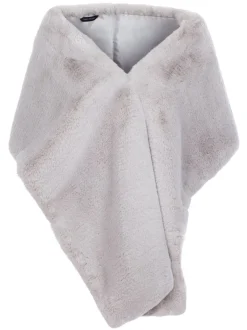 Helen Moore Faux Fur Jackets, Capes And Shawls | Wedding Capes & Wraps*Long Faux Fur Stole | Lace & Favour Mist Grey