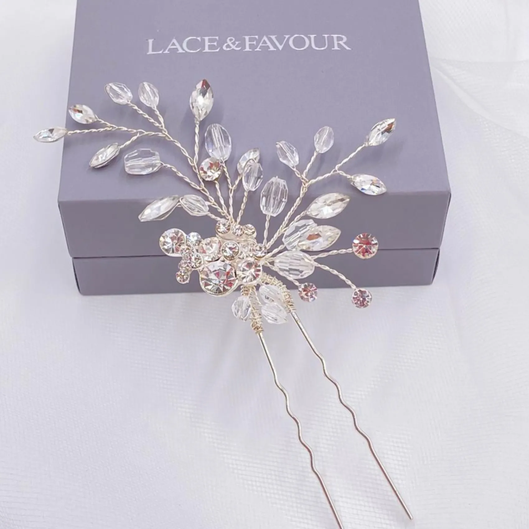 Twilight Designs Prom Hair Clips & Combs | Bridesmaid Gifts*Hera Crystal and Diamante Wedding Hair Pin Silver