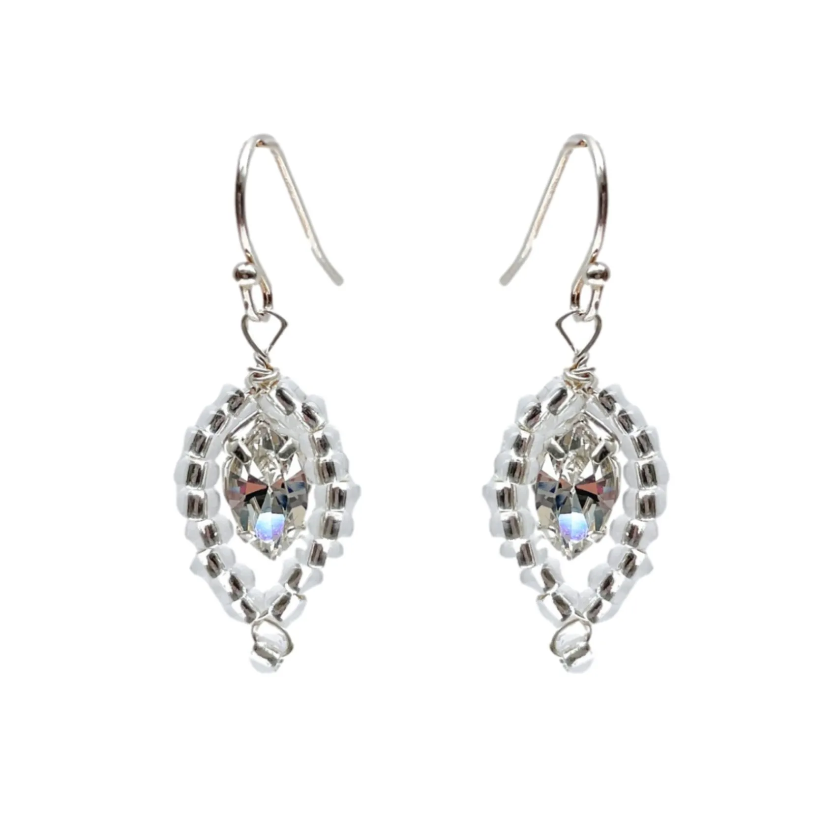 Hermione Harbutt Mother Of The Groom Gifts | Mother Of The Bride Gifts*Catherine Crystal Leaf Drop Earrings Silver