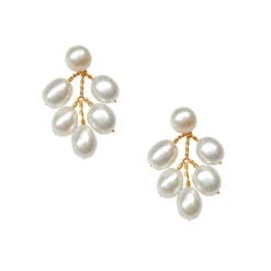 Hermione Harbutt Pearl Jewellery | Silver Wedding Jewellery*Kensington Grande Freshwater Pearl Earrings Ivory