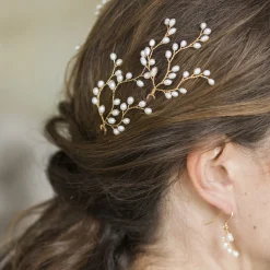 Hermione Harbutt Pearl Hair Accessories | Gold Hair Accessories*Lily Freshwater Pearl Bridal Hair Pins