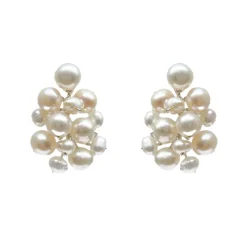 Hermione Harbutt Mother Of The Groom Gifts | Mother Of The Bride Gifts*Penny Freshwater Pearl Cluster Earrings Ivory