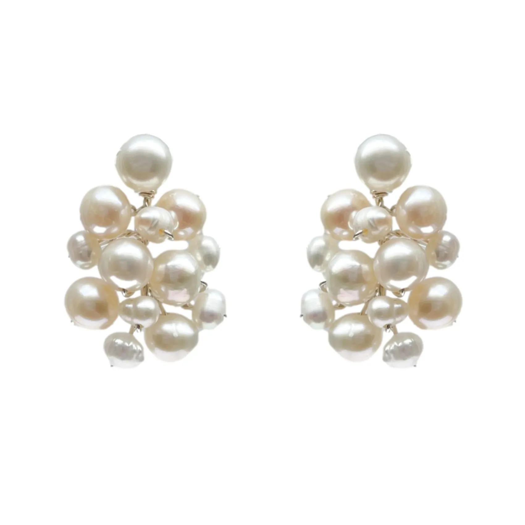 Hermione Harbutt Mother Of The Groom Gifts | Mother Of The Bride Gifts*Penny Freshwater Pearl Cluster Earrings Ivory