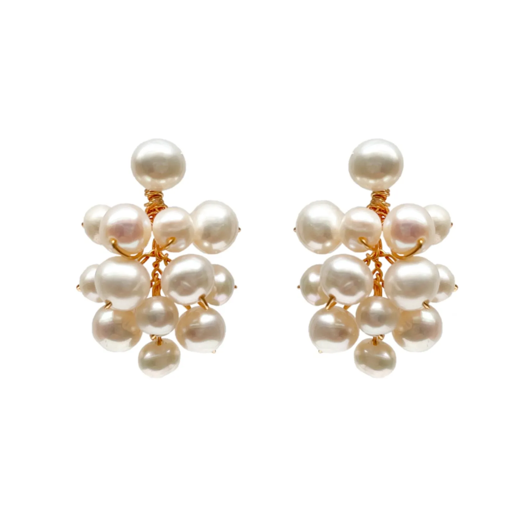 Hermione Harbutt Mother Of The Groom Gifts | Mother Of The Bride Gifts*Penny Freshwater Pearl Cluster Earrings Ivory