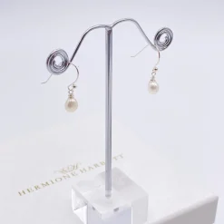 Hermione Harbutt Bridesmaid Gifts | Bride Gifts*Starlight Silver Pearl Drop Earrings Ivory/ Silver