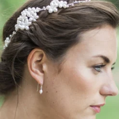 Hermione Harbutt Bridesmaid Gifts | Bride Gifts*Starlight Silver Pearl Drop Earrings Ivory/ Silver