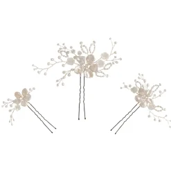 Hermione Harbutt Pearl Hair Accessories | Silver Hair Accessories*Summer Floral Pearl Bridal Hair Pins