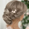 Poirier Bridesmaid Gifts | Rose Gold Hair Accessories*Hibiscus Pale Pink Porcelain Flowers Hair Pin Pale Pink/ Rose Gold