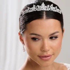 Lace & Favour Prom Headbands & Tiaras | Crystal Hair Accessories*Highgrove Cubic Zirconia Crystal Bridal Tiara Silver