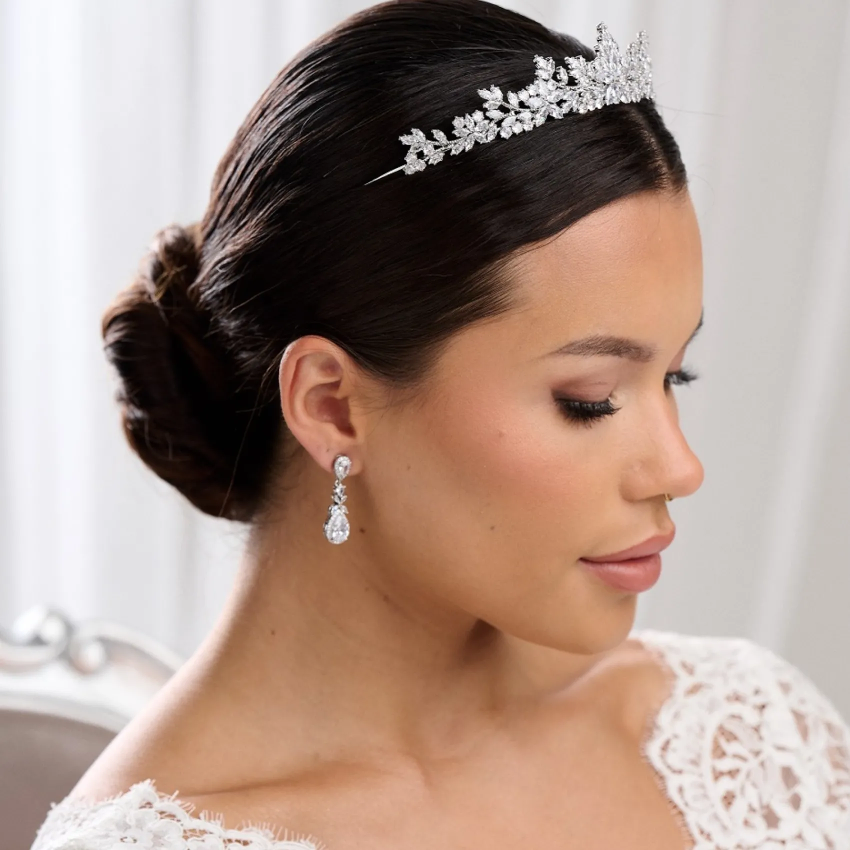 Lace & Favour Prom Headbands & Tiaras | Crystal Hair Accessories*Highgrove Cubic Zirconia Crystal Bridal Tiara Silver