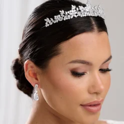 Lace & Favour Prom Headbands & Tiaras | Crystal Hair Accessories*Highgrove Cubic Zirconia Crystal Bridal Tiara Silver