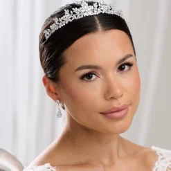 Lace & Favour Prom Headbands & Tiaras | Crystal Hair Accessories*Highgrove Cubic Zirconia Crystal Bridal Tiara Silver