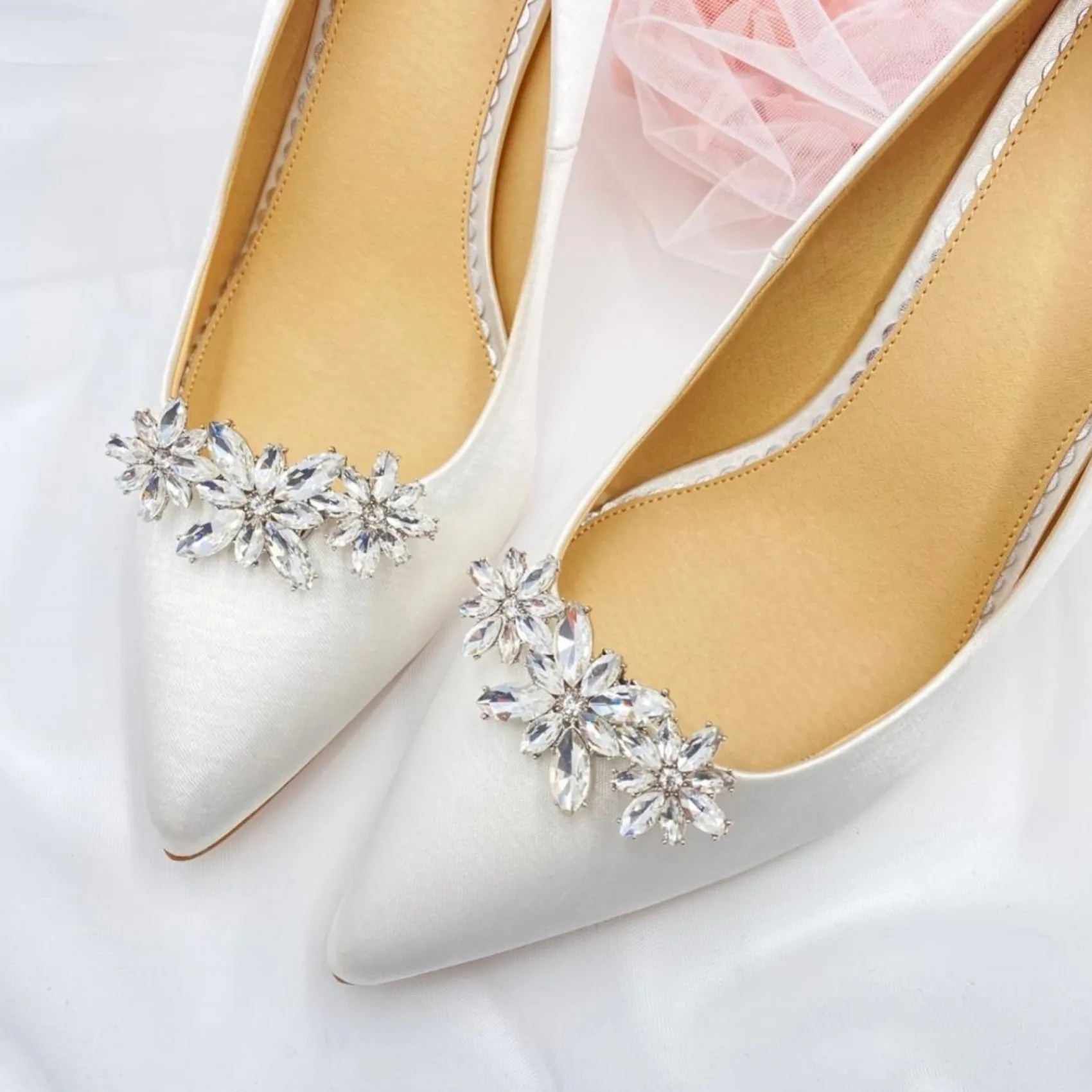 Lace & Favour Bride Gifts | Shoe Jewellery*Horizon Silver Crystal Starburst Shoe Clips