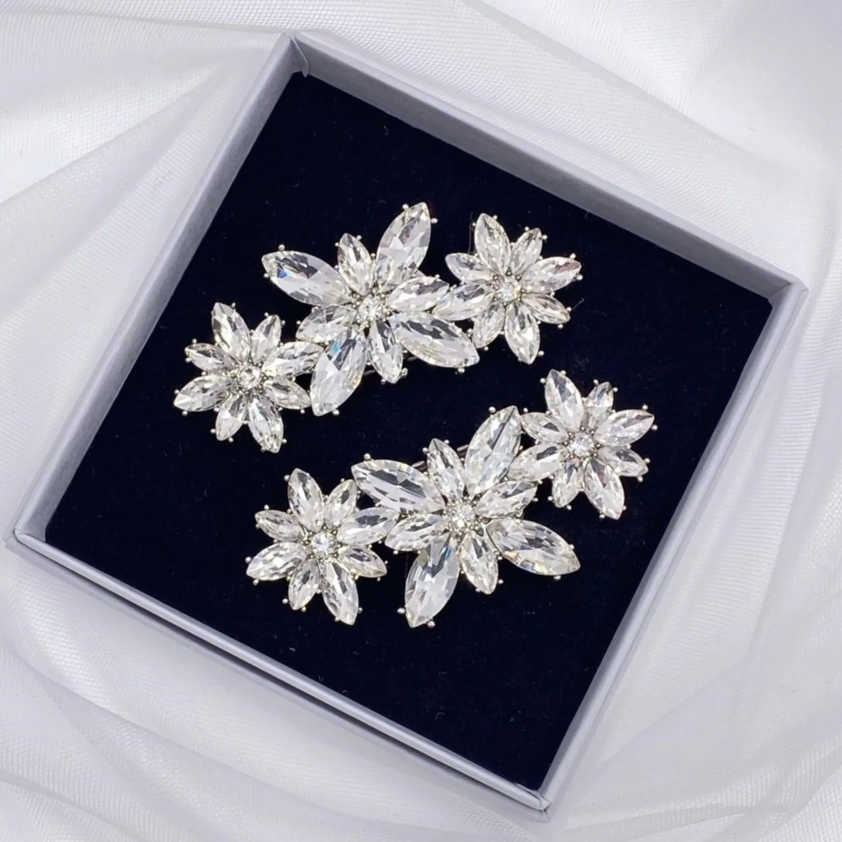 Lace & Favour Bride Gifts | Shoe Jewellery*Horizon Silver Crystal Starburst Shoe Clips