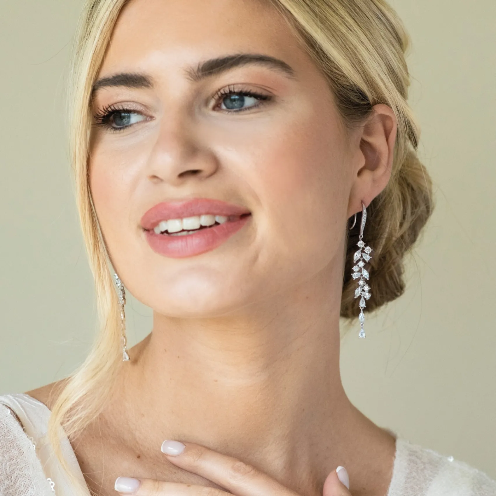 Ivory & Co Silver Prom Jewellery | Prom Earrings*Sandringham Statement Silver Crystal Cluster Drop Earrings