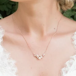 Ivory & Co Bridesmaid Gifts | Bride Gifts*Ivory and Co Aphrodite Crystal and Pearl Wedding Necklace (Rose Gold)