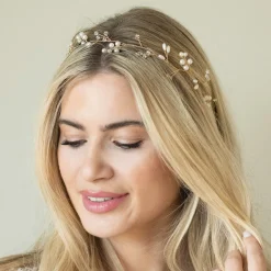 Ivory & Co Pearl Hair Accessories | Gold Hair Accessories*Ivory and Co Aurora Gold Dainty Pearl and Crystal Hair Vine