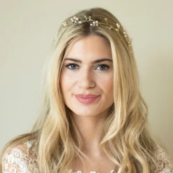 Ivory & Co Pearl Hair Accessories | Gold Hair Accessories*Ivory and Co Aurora Gold Dainty Pearl and Crystal Hair Vine