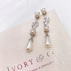 Ivory & Co Bride Gifts | Vintage Jewellery*Ivory and Co Belgravia Pearl and Crystal Drop Wedding Earrings
