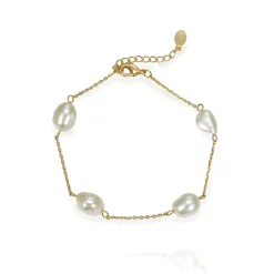 Ivory & Co Mother Of The Groom Gifts | Mother Of The Bride Gifts*Ivory and Co Bermuda Gold Baroque Pearl Dainty Chain Bracelet
