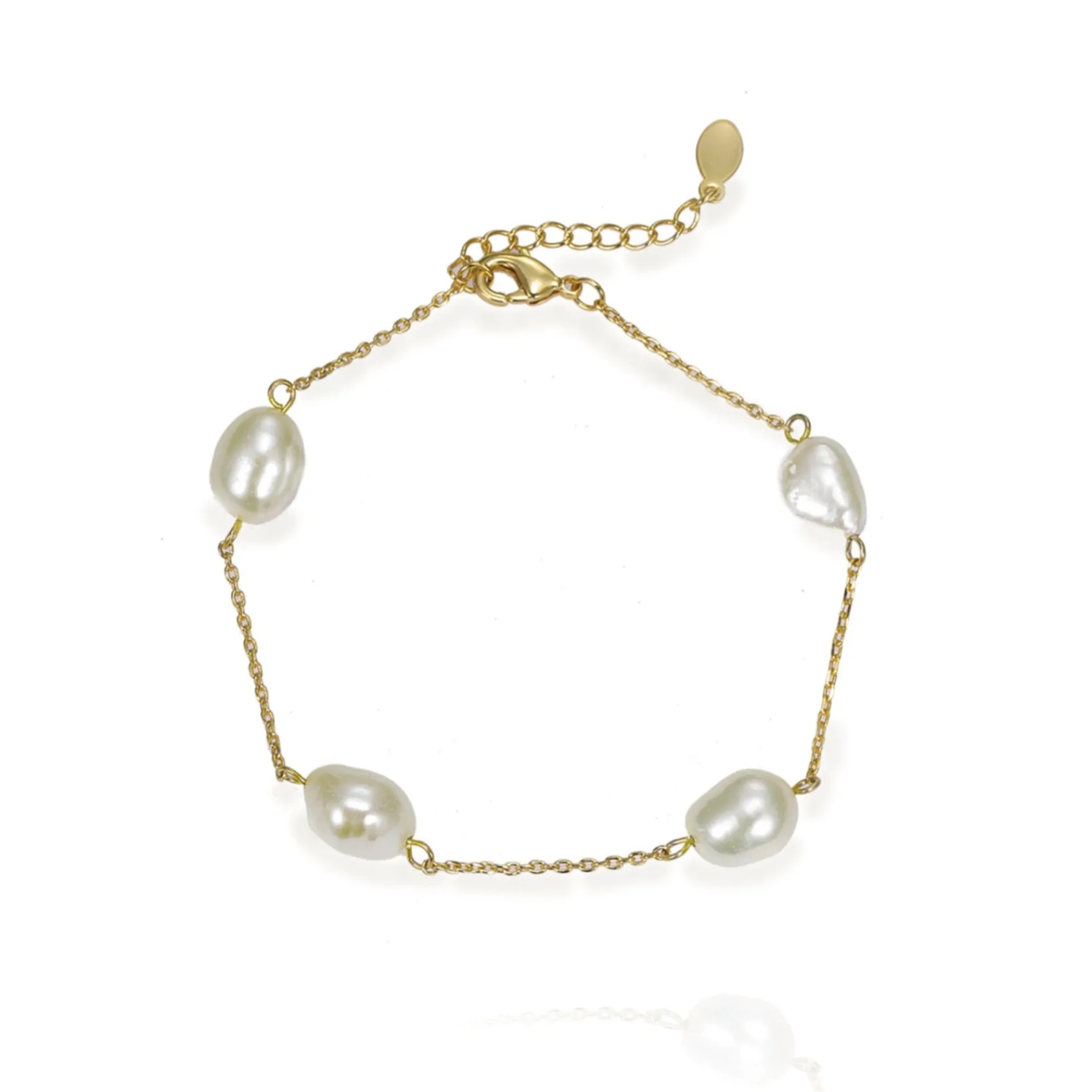 Ivory & Co Mother Of The Groom Gifts | Mother Of The Bride Gifts*Ivory and Co Bermuda Gold Baroque Pearl Dainty Chain Bracelet