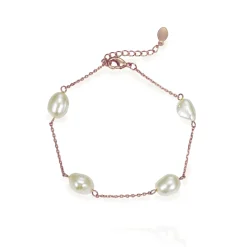 Ivory & Co Mother Of The Groom Gifts | Mother Of The Bride Gifts*Ivory and Co Bermuda Rose Gold Baroque Pearl Dainty Chain Bracelet
