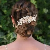 Ivory & Co Pearl Hair Accessories | Rose Gold Hair Accessories*Ivory and Co Botanica Champagne Gold and Blush Flowers Headpiece