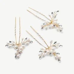 Ivory & Co Pearl Hair Accessories | Gold Hair Accessories*Ivory and Co Cosmos Gold Crystal and Pearl Hair Pin Set