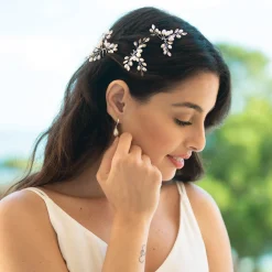 Ivory & Co Pearl Hair Accessories | Silver Hair Accessories*Ivory and Co Cosmos Silver Crystal and Pearl Hair Pin Set