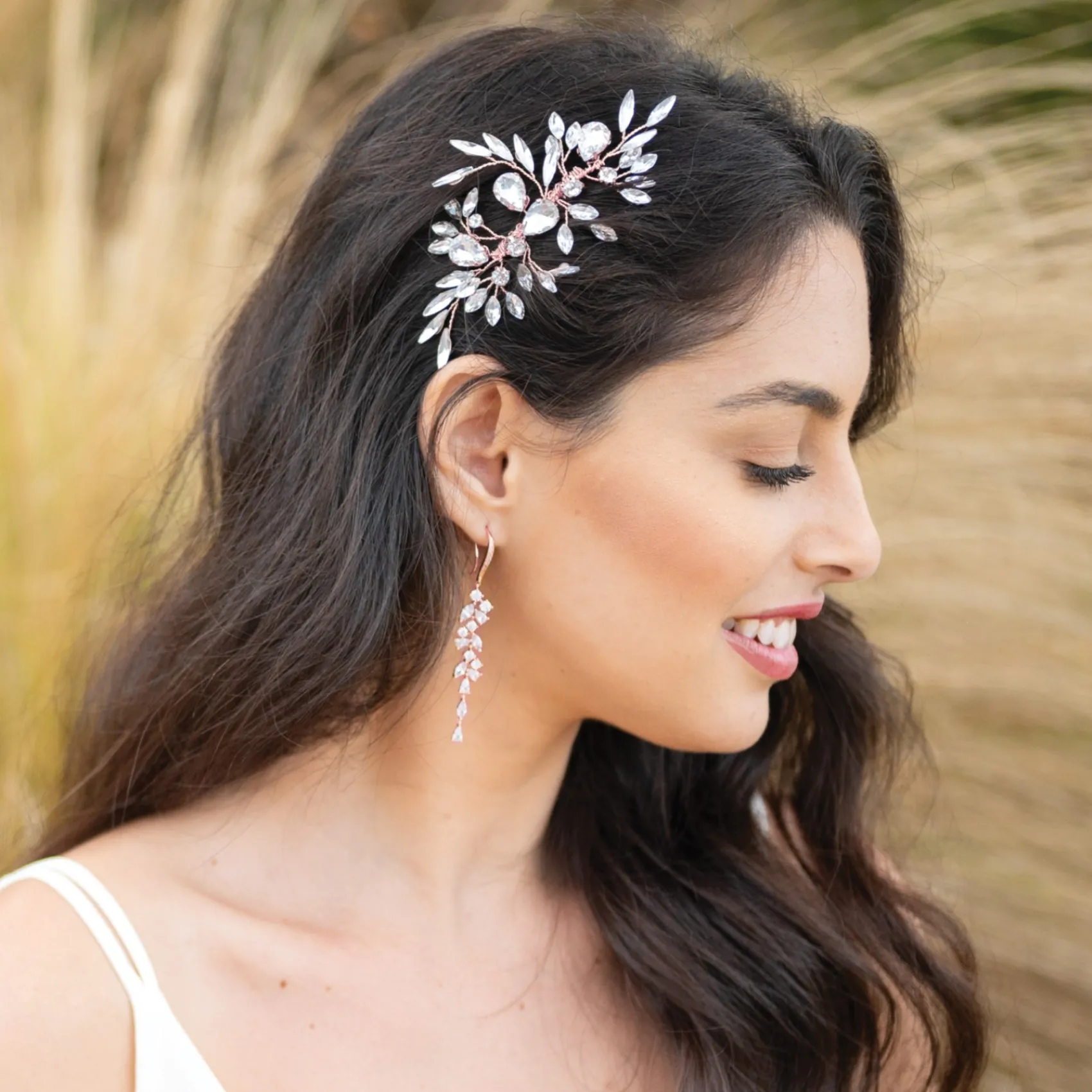 Ivory & Co Prom Hair Clips & Combs | Crystal Hair Accessories*Ivory and Co Diamond Frost Rose Gold Crystal Hair Comb