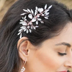 Ivory & Co Prom Hair Clips & Combs | Crystal Hair Accessories*Ivory and Co Diamond Frost Rose Gold Crystal Hair Comb