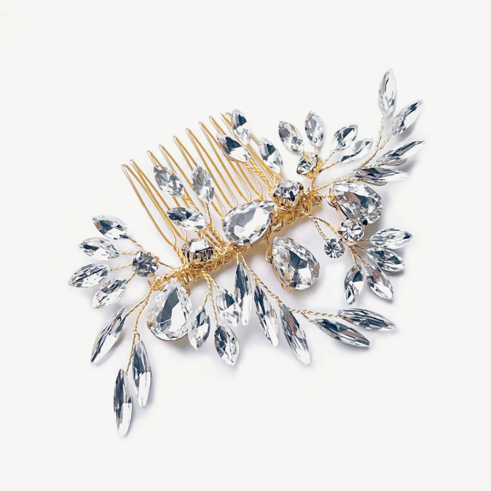 Ivory & Co Prom Hair Clips & Combs | Crystal Hair Accessories*Ivory and Co Diamond Frost Gold Crystal Hair Comb