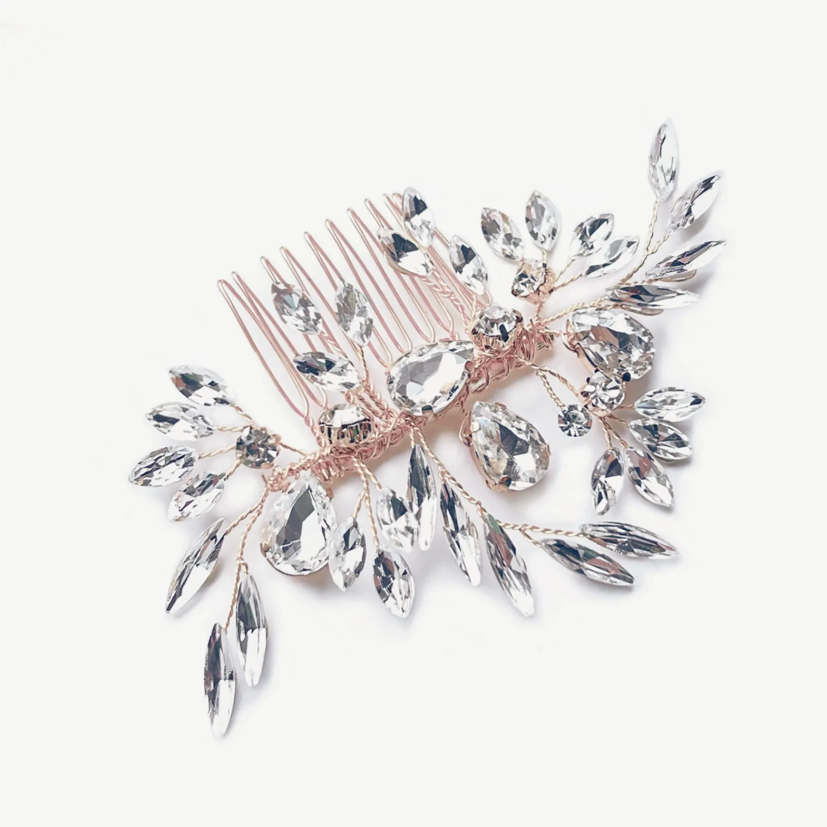 Ivory & Co Prom Hair Clips & Combs | Crystal Hair Accessories*Ivory and Co Diamond Frost Rose Gold Crystal Hair Comb