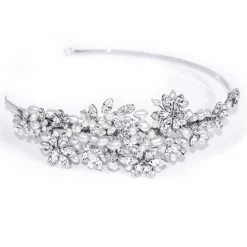 Ivory & Co Pearl Hair Accessories | Silver Hair Accessories*Ivory and Co Dior Crystal Blossom and Pearl Wedding Headband