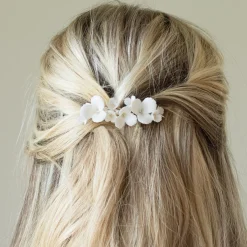 Ivory & Co Flower Girl Gifts | Bridesmaid Gifts*Ivory and Co Elderflower Ceramic Flowers Dainty Wedding Hair Clip Ivory/ Silver