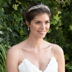 Ivory & Co Rose Gold Hair Accessories | Wedding Tiaras*Ivory and Co Elfin Rose Gold Leaves and Crystal Wedding Tiara