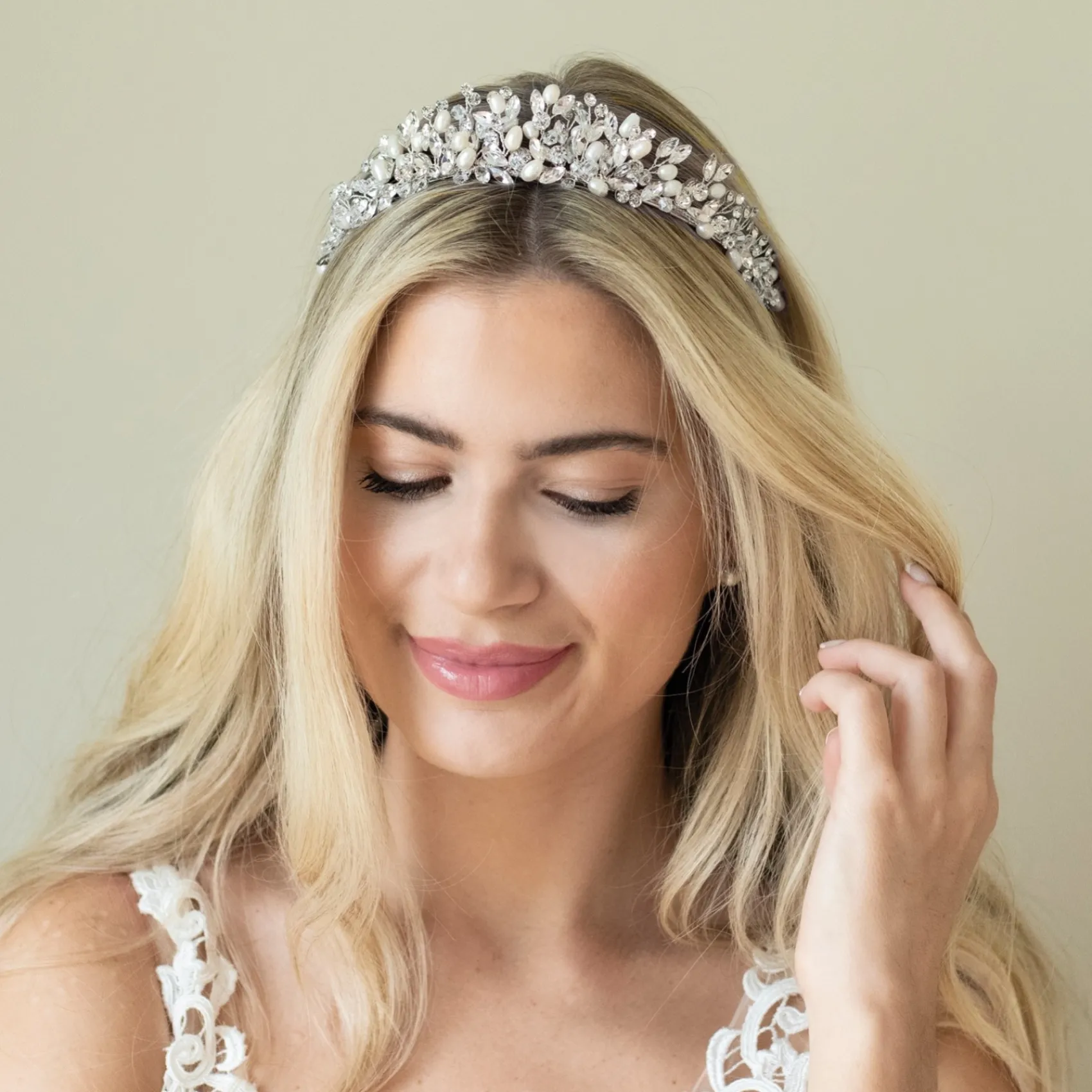 Ivory & Co Pearl Hair Accessories | Silver Hair Accessories*Ivory and Co Embrace Silver Crystal and Freshwater Pearl Tiara Ivory/ Silver