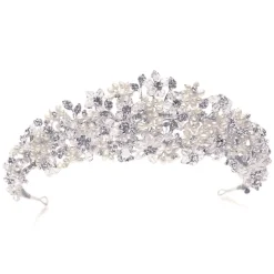 Ivory & Co Pearl Hair Accessories | Silver Hair Accessories*Ivory and Co Emma Statement Embellished Floral Bridal Tiara